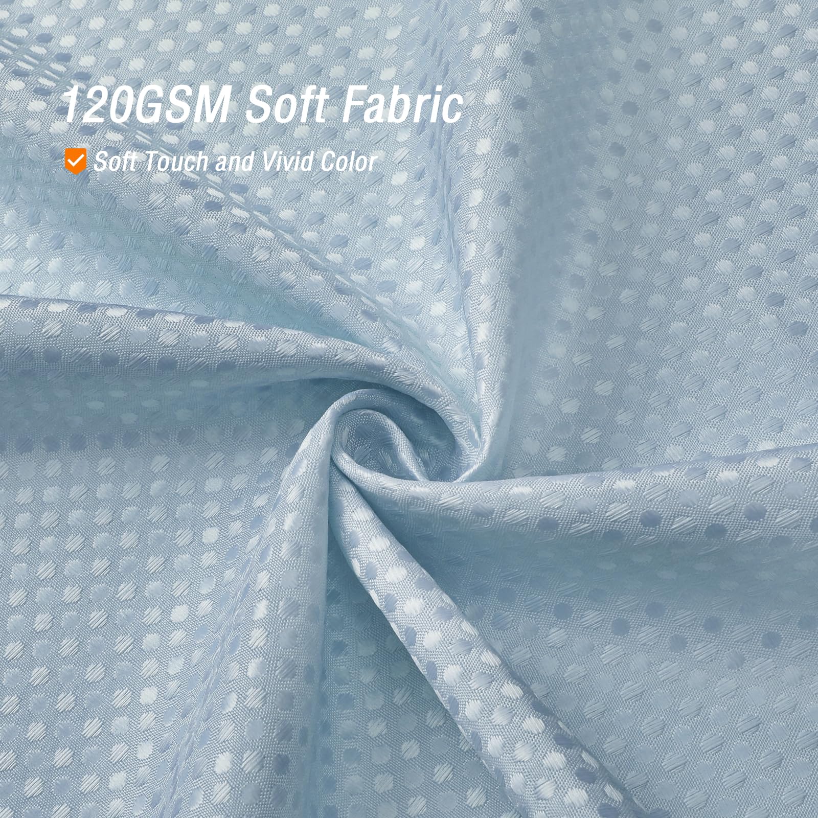 Gibelle Fog Blue Shower Curtain, Waffle Weave Textured Fabric Shower Curtain For Bathroom - Soft Cloth & Hotel Spa Luxury, Water