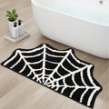 PILAVIN Spider Web Bath Mat, Black Gothic Halloween NonSlip Rug