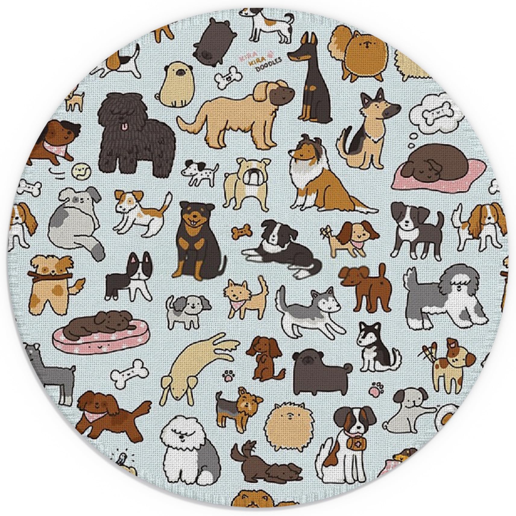 Sufamb Funny Dog Waterproof Small Round Funny Mouse Pad 7.9 X 7.9 Inch, Non-Slip Rubber Base Decorative Gaming Mouse Pad For Dor