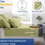 600 Thread Count Egyptian Quality 100% Cotton Sheets Set, Twin Xl Size Bedding Set In Sage Green