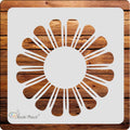 Kachi Pencil Floral Round Design Craft Stencil for Art and Painting, Size 6 x 6 inch Reusable Stencil for Painting, Fabric, Glas