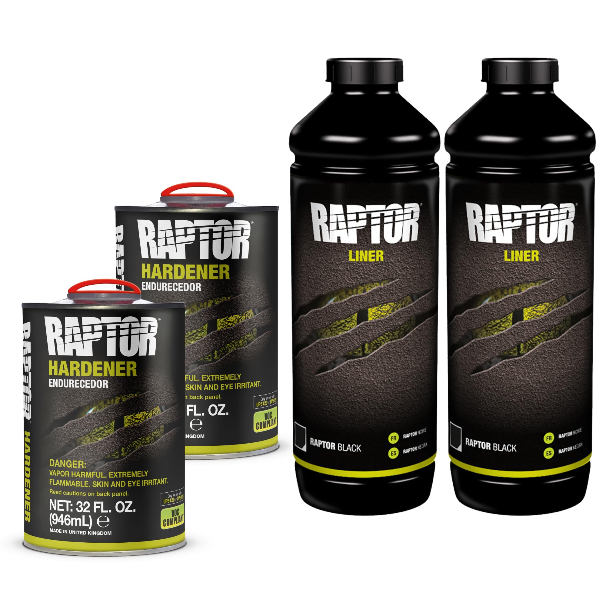 Raptor Black Urethane Spray-On Truck Bed Liner Kit, Protective Paint With Spray Gun, For Tailgates & Trucks, Vehicle Undercoatin