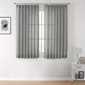 Vision Home Pinch Pleated Gray Semi Sheer Curtains Textured Light Filtering Window Curtains 63 Inch For Living Room Bedroom Rayo