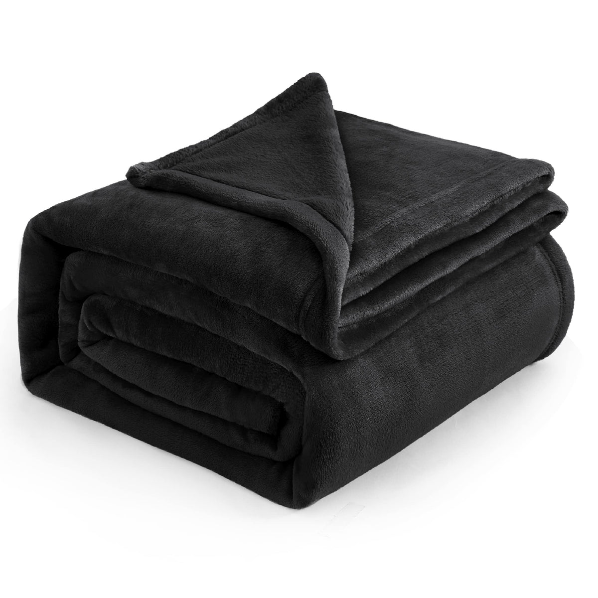 Bedsure Fleece Blanket Queen Blanket Black - Bed Blanket Soft Lightweight Plush Fuzzy Cozy Luxury Microfiber, 90X90 Inches