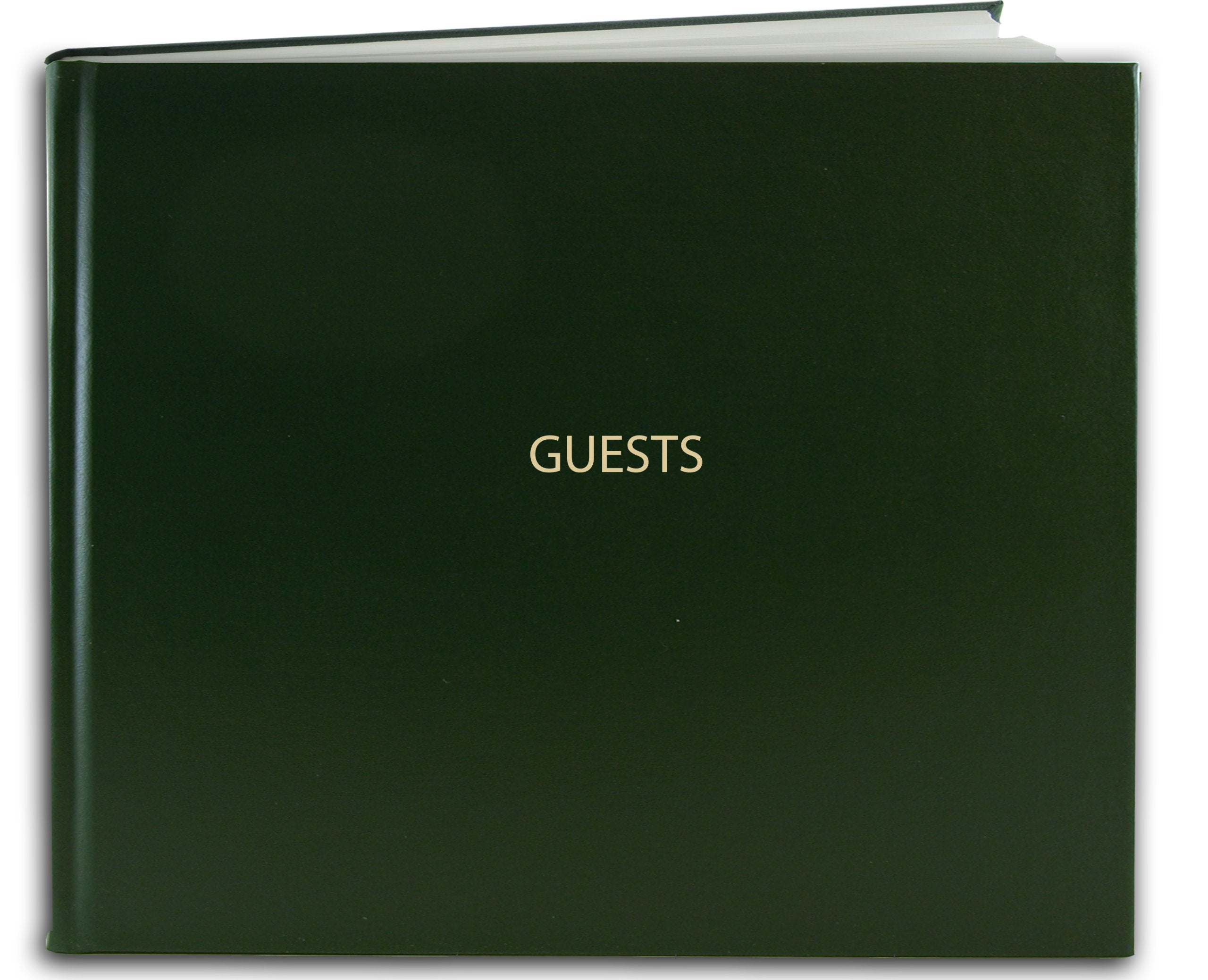 Bookfactory Guest Book (120 Pages) / Guest Sign-In Book/Guest Registry/Guestbook - Green Cover, Section Sewn Hardbound, 8 7/8'