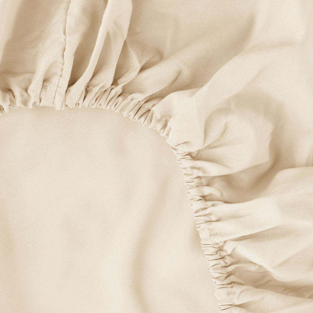 Ghooss Beige Full Fitted Sheet-Soft Microfiber Bottom Sheet For Bed-Deep Pocket Up To 14 Inche-Wrinkle Free And Stay In Place-1