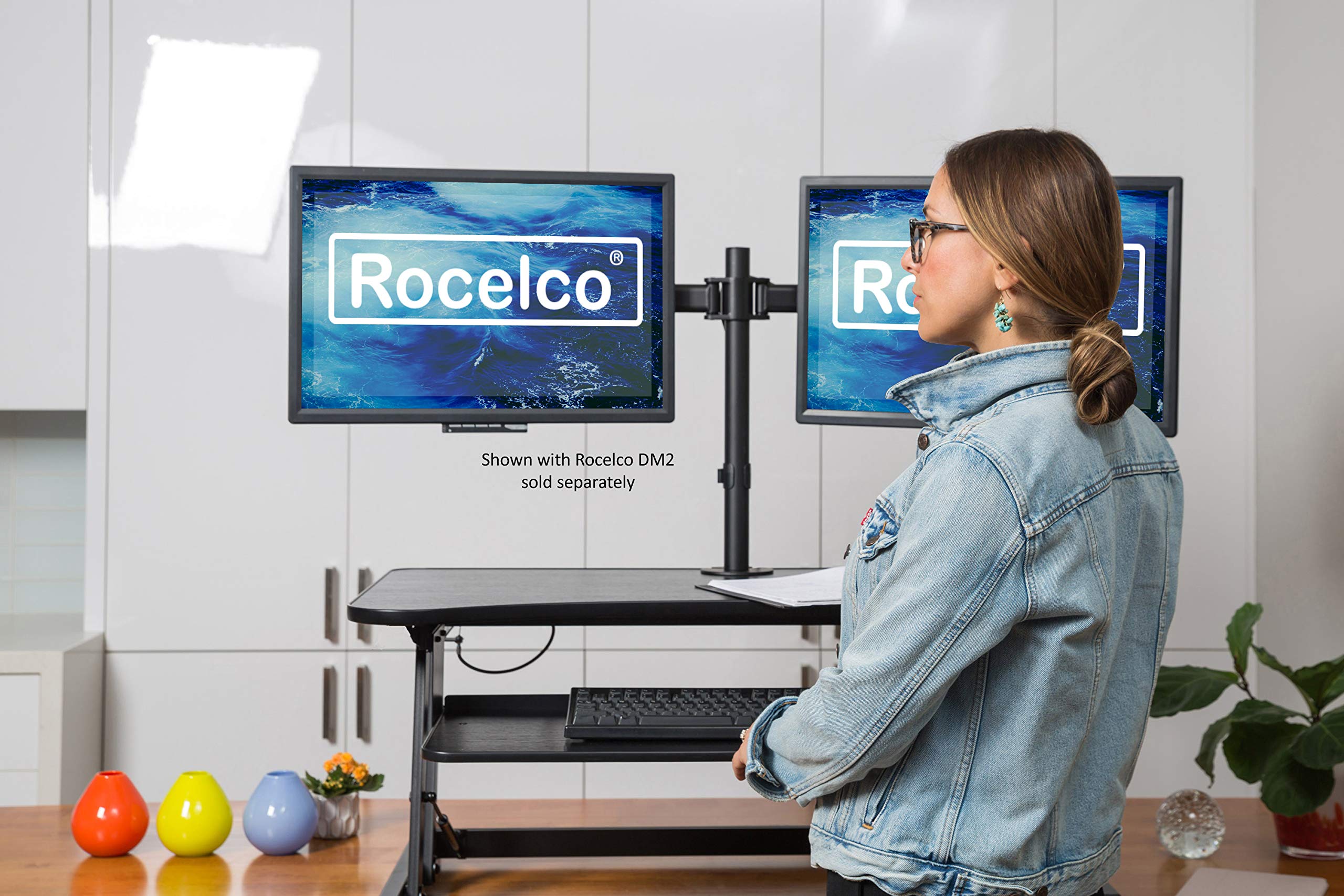 Rocelco 37.5" Deluxe Height Adjustable Standing Desk - Thumbnail 4