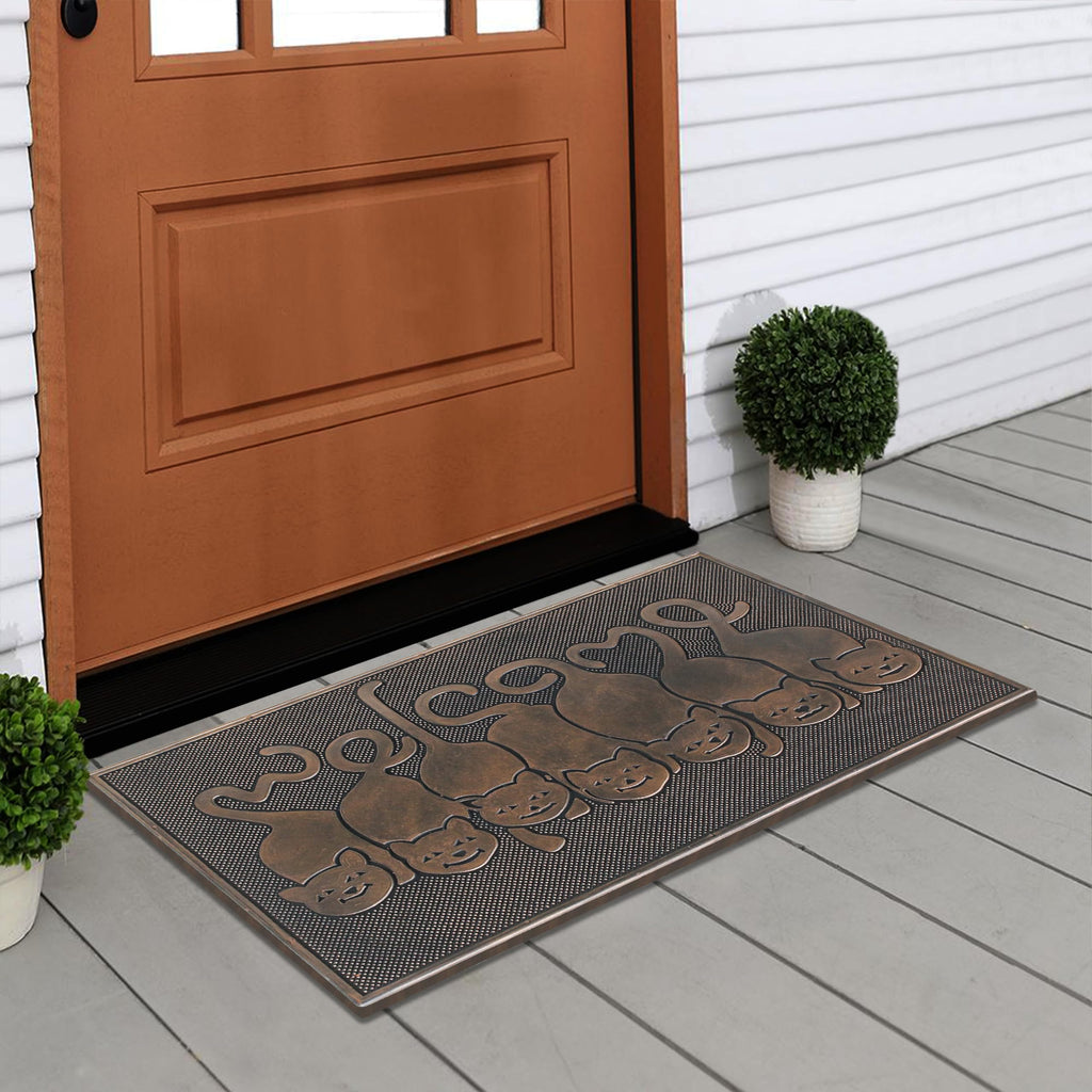 A1Hc Cat Tail Welcome Rubber Pin Welcome Door Mats For Outdoor Entrance, Welcome Mats For Front Door Indoor Non-Slip Backing Rub