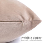 Jiiberl Throw Pillow Covers 18X18 Set Of 4 - Couch Pillow Covers For Living Room Decorative Velvet Pillow Covers Neutral Cream S