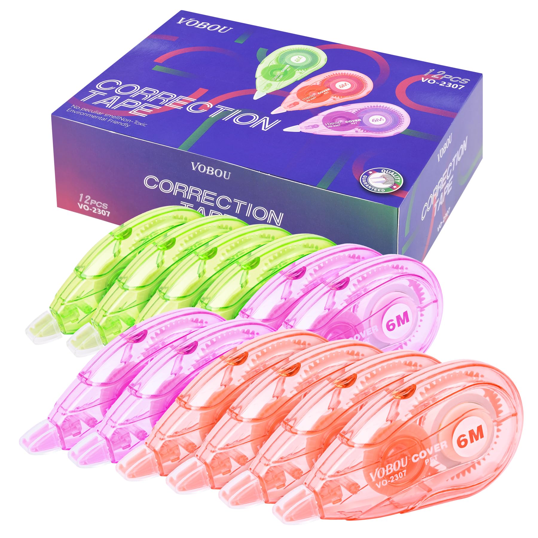 Vobou Whiteout Correction Tape, Easy To Use Applicator For Instant Corrections Correct Wrong Writing At Any Time, For School, Of