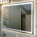JONATHAN Y MIR100A-3648 Pax 48 x 36 Rectangular Frameless Anti-Fog Aluminum Front/Back-lit Tri-Color LED Bathroom Vanity Mir