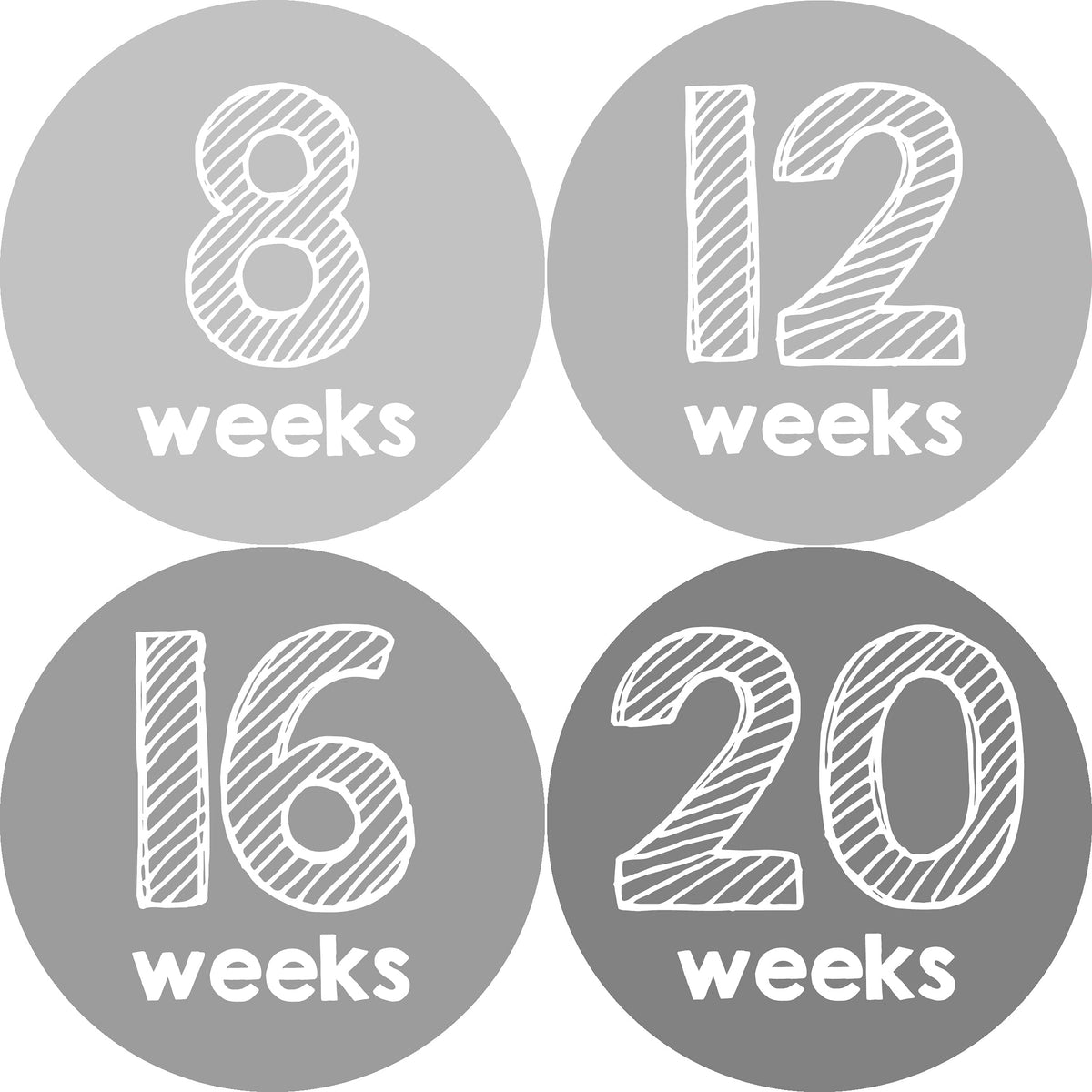 Weekly Pregnancy Growth Stickers Week Pregnant Expecting Photo Prop (Set of 12)