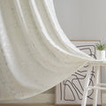 Taisier Home Silver Foil Print Linen Textured Curtains Geometric Dots Pattern Design Curtains for Bedroom Thermal Insulated Wind