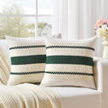 Fancy Homi Set Of 2 Dark Green Boho Decorative Throw Pillow Covers 18X18 Inch For Couch Bed Sofa Bedroom Indoors, Modern Farmhou