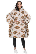 Tirrinia Navajo Oversized Hoodie Blanket Sweatshirt Comfortable Sherpa Giant Wearable Blankets Gift For Adults Men Women Teenage