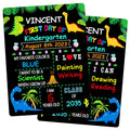 Waahome First Day Of School Chalkboard Sign - 9'X12' Dinosaur Theme Double Sided First And Last Day Of School Board Back To Sc