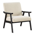 OSP Home Furnishings Weldon Mid-Century Modern Armchair, Linen Fabric with Black Finished Frame