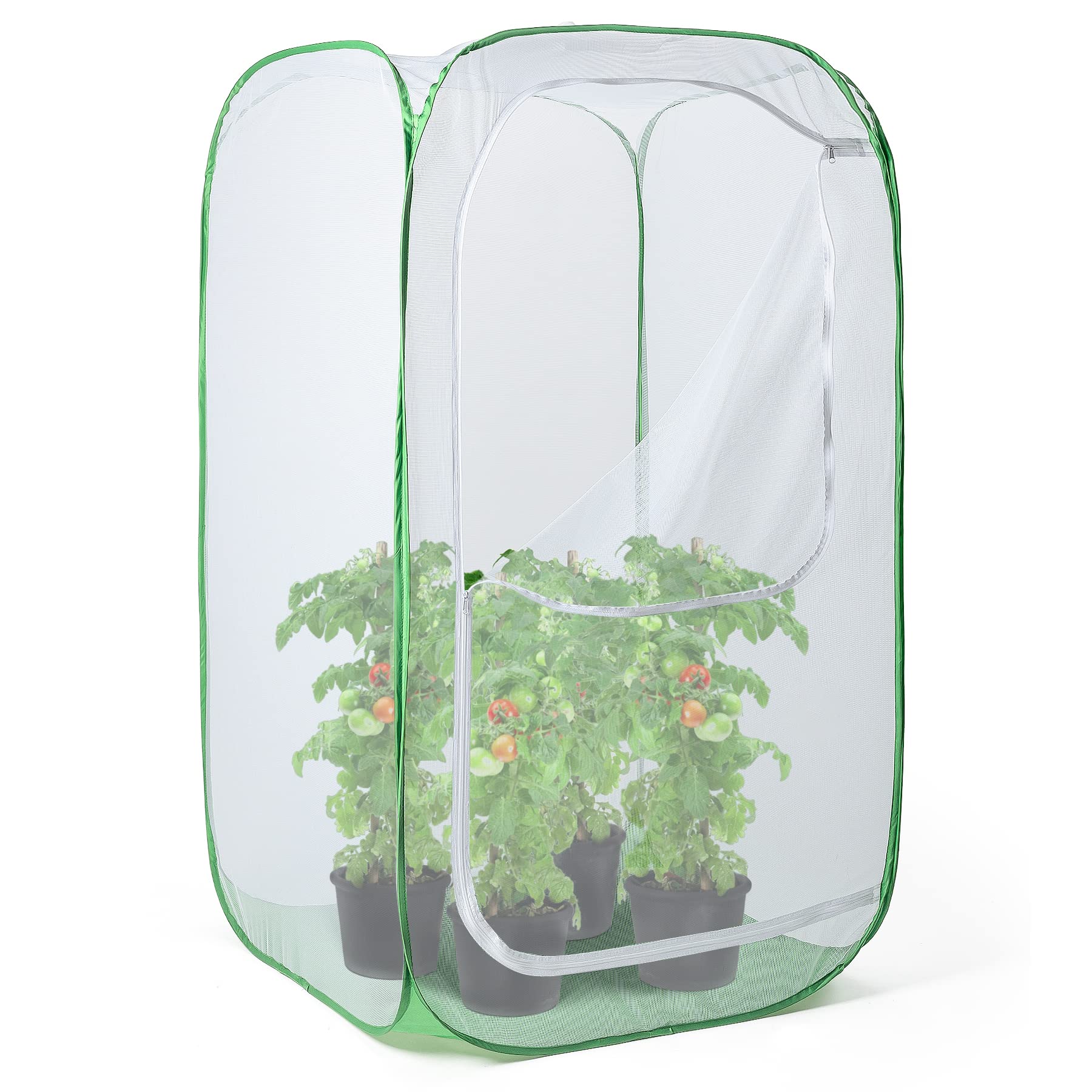 48' Outdoor Mesh Plant Enclosure, Mesh Plant Cover For Pests, Bird And Pest Protection Guard For Fruit, Vegetables, Flowers And