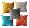 Pink Parrot Dopian Silk Designer Decorative Throw Pillow Covers/Cushion Covers (16X16 Inches)  Set Of 5001220