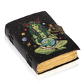 Tuzech Book Of Spells Mother Of Earth Leather Bound Journal Deckle Edge Paper Tree Of Life Antique Embossed Bound Daily Notebook
