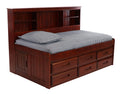 OS Home and Office Furniture Model 82822K6-22, Solid Pine Twin Daybed with Six Drawers in Rich Merlot