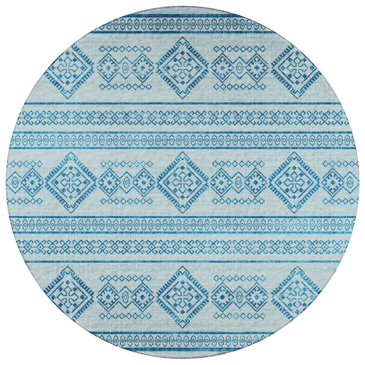 Sedona Sn14 Blue Transitional Rug Round 8' X 8'