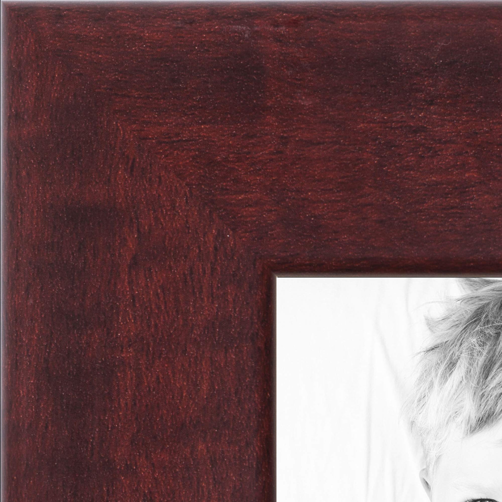 ArtToFrames 7x25 Inch Red Picture Frame, This 1.25 Inch Custom MDF Poster Frame is Cherry - Comes with Economy Acrylic and Corru