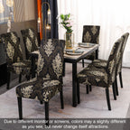 Jqinhome Dining Chair Slipcover, High Stretch Removable Washable Chair Seat Protector Cover Set Of 6,Chair Covers For Dining Room, Kitchen,Home Party,Wedding Ceremony(Luxe Black, 6Pc)