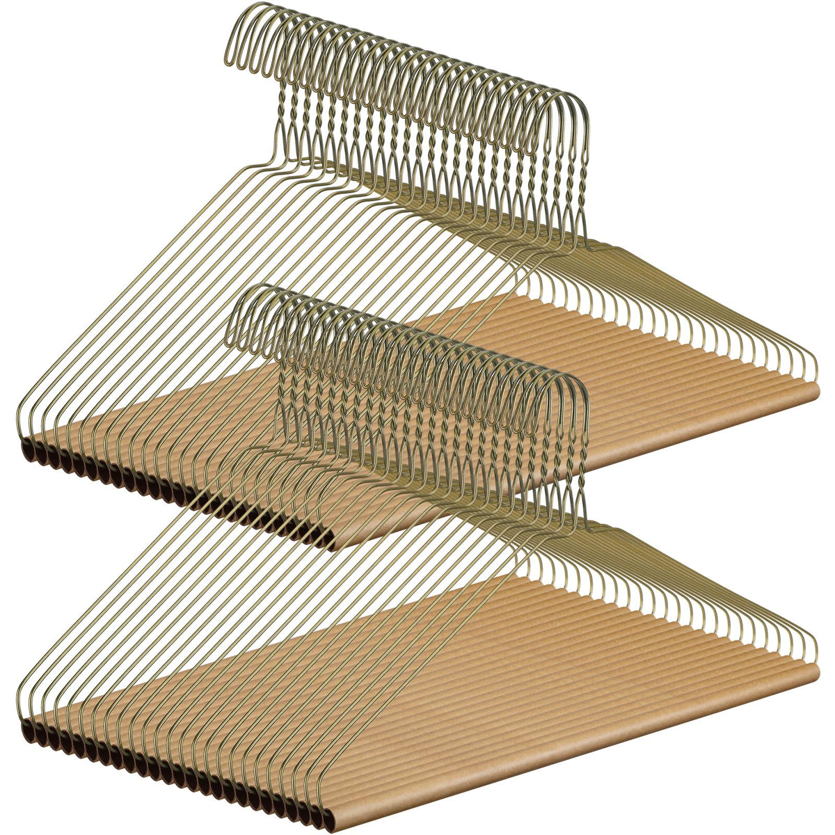 Yuntau 50 Pcs Dry Cleaner Hangers Bulk with Tubes 16 Wire Hangers, Brown