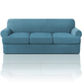 Princedeco T Cushion Sofa Slipcover 4 Pieces Sofa Covers For T Cushion Sofa Soft Couch Cover Sofa Slip Covers Furniture Covers With 3 Individual T Cushion Shape Seat Covers Washable, Storm Blue