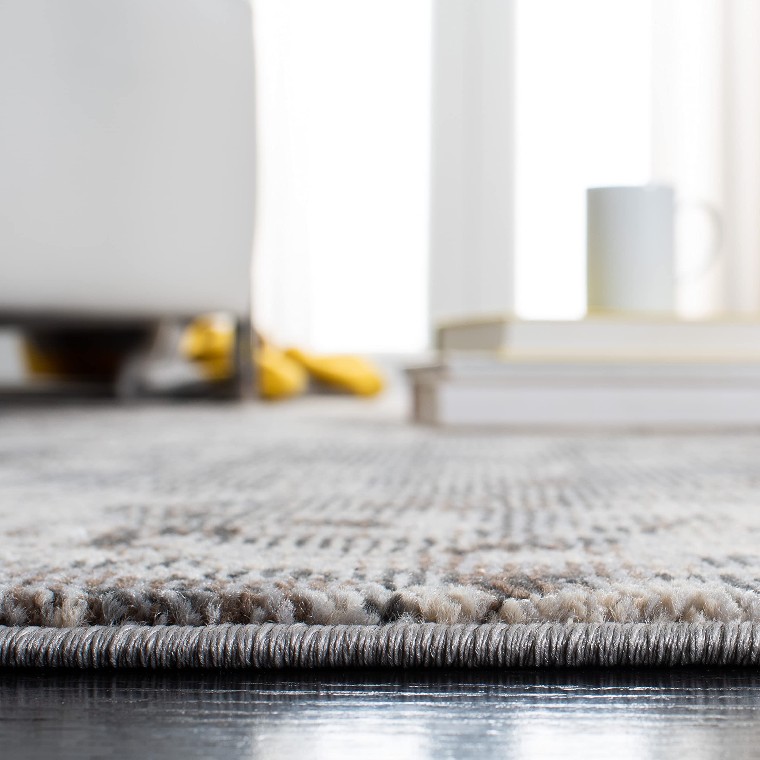 Safavieh Madison Collection Runner Rug - 2'2'' X 10', Grey & Beige, Boho Abstract Design, Non-Shedding & Easy Care, Ideal For Hi