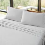 Ugg Hedi King Sheet Set 4-Piece Luxury Cooling Sheets Deep Pockets Premium Bedding With 2 Pillow Shams Hypoallergenic Machine Washable Soft Lightweight Bed Set For Bedroom, King, Stone Grey