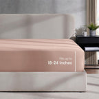 Nestl Extra Deep Pocket King Fitted Sheet, Peach Beige Fitted Sheet King Size, 1800 Microfiber King Fitted Sheet Only, Soft King Bed Fitted Sheet Fits Up To 24 Inch Mattress - King Size Fitted Sheets