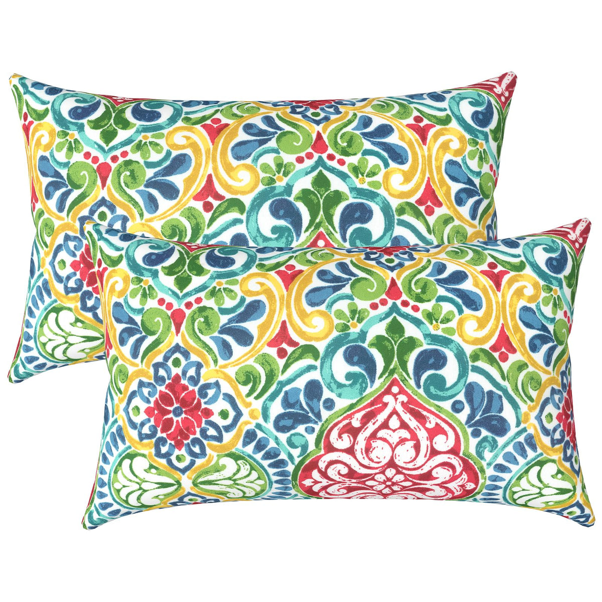 Lvtxiii Outdoor Lumbar Pillow Covers Only Set Of 2 Patio Decorative Pillow Cases, Water Repellent Lumbar Cushion Cases For Sofa,