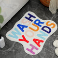 Drydiet Wash Your Hands Wave Funny Bath Mat 24 x 20 Inch Cute Bath Rug Non Slip Novelty Bathroom Rug Fun Colorful Shower Mat Abs