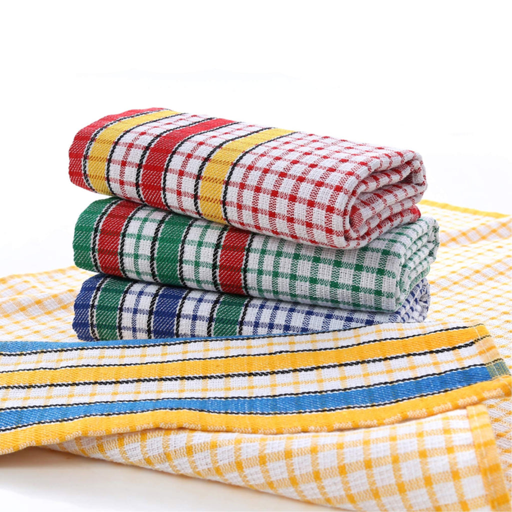 Gentlife Large Kitchen Dish Towels, 16 Inch X 26 Inch Bulk Absorbent Cotton Kitchen Towels, 4 Pack Bright Colorful Tea/Bar Towel
