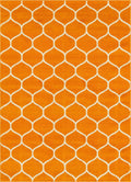 Unique Loom Trellis Frieze Collection Area Rug - Rounded (8 x 11, Orange/ Ivory)