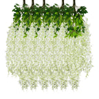 Luerbi 24 Pack Cream Wisteria Hanging Flowers Garland, 3.77 Feet Cream Artificial Wisteria Flower Vines, Fake Cream Wisteria, Cr