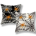 Yxuiyal Halloween Pillow Covers 18X18 Inch Set Of 2 Black And White Spider Web Decorative Decoration Farmhouse Pillow Covers Out