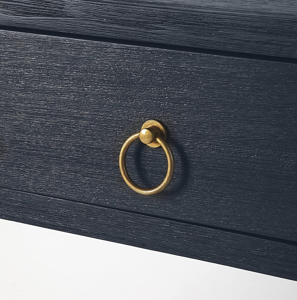 HomeRoots Acacia, Rubberwood Lark Navy Blue Bookshelf