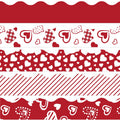 Whaline 69Ft Valentine'S Day Bulletin Board Borders 60Pcs Red Heart Striped Plaid Self-Adhesive Border Trim Stickers For Classro