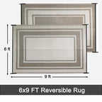 Rurality Outdoor Rugs 6X9 Waterproof For Patios Clearance,Plastic Straw Mats For Backyard,Porch,Deck,Balcony,Reversible,Geometric