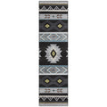 Addison Rugs Sonora Aso33 Black 2'3" X 7'6" Indoor Outdoor Runner Rug, Easy Clean, Machine Washable, Non Shedding, Bedroom, Living Room, Dining Room, Kitchen, Patio Rug