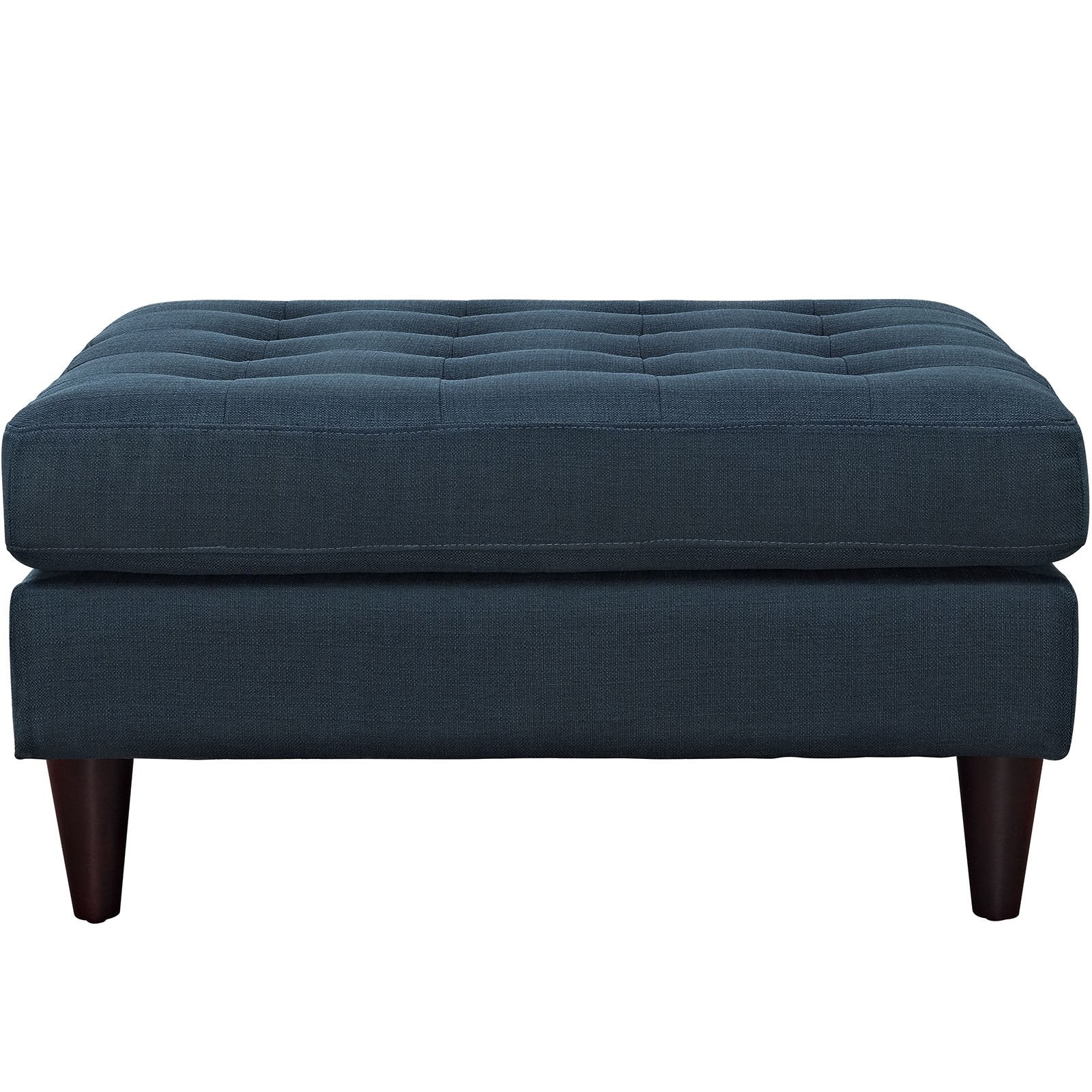 Modway Empress Mid-Century Modern Upholstered Fabric, Large Ottoman, Azure