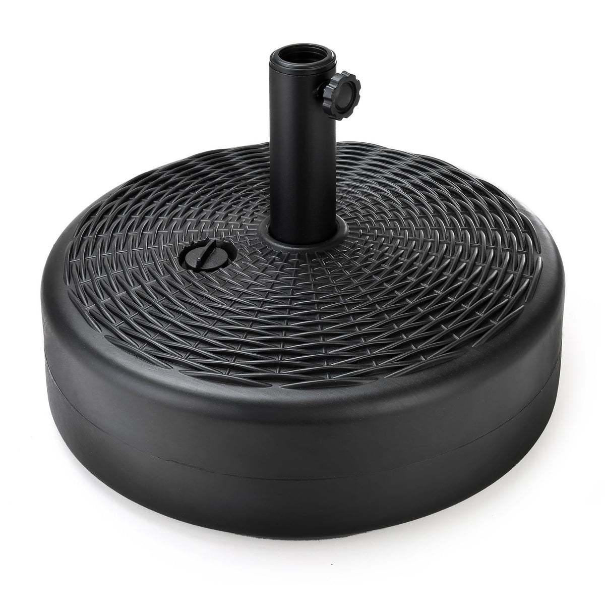 Home Zone Living 40Lb Round Fillable Patio Umbrella Base Stand, 18In, Pole Holder, Water, Sand, Fits Poles Up To 1.9In(48Mm) Dia