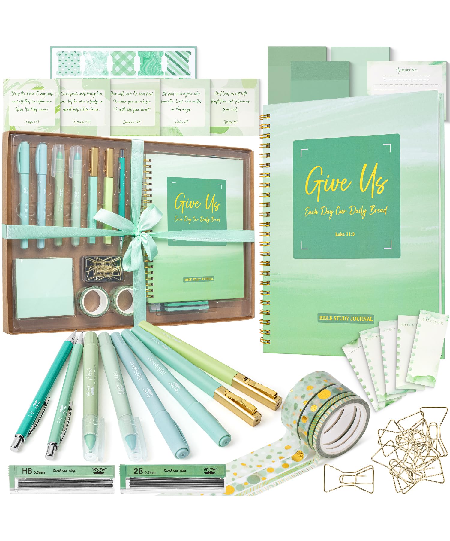Mr. Pen- Bible Journaling Kit For Women, Forest Mist Color Theme, Bible Study Supplies Journaling Kit, Easter Gift