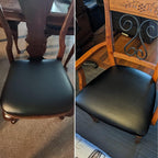 Searchi Waterproof Pu Leather Seat Covers For Dining Chairs, 2 Pack Stretch Dining Room Chair Seat Covers, Kitchen Chair Seat Covers Protectors (Black)