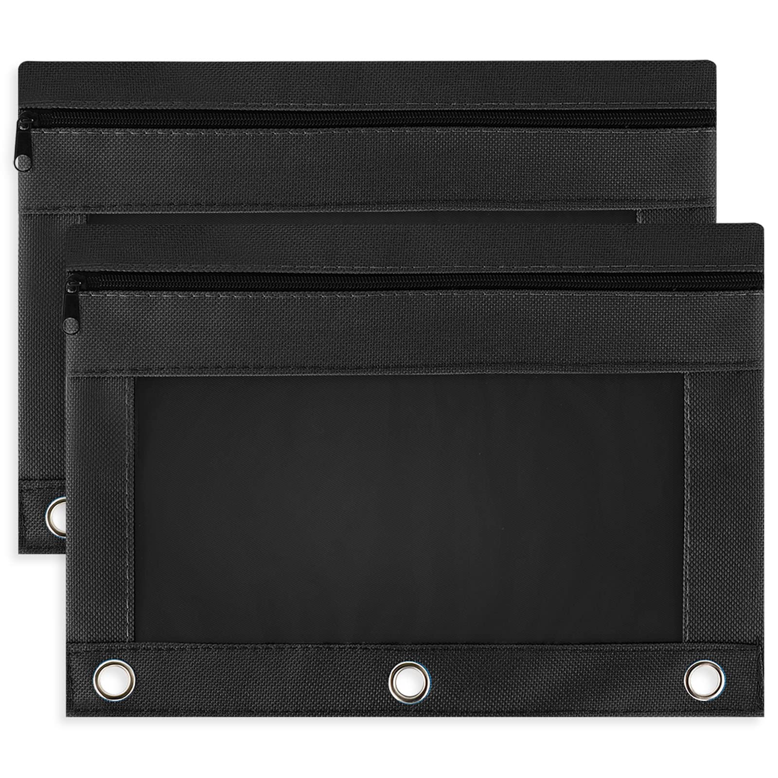 Gloween Pencil Pouch For 3 Ring Binder, 2 Pack Pencil Pouches/Cases With Zipper, Durable Binder Pencil Pouch/Bag For Office Scho