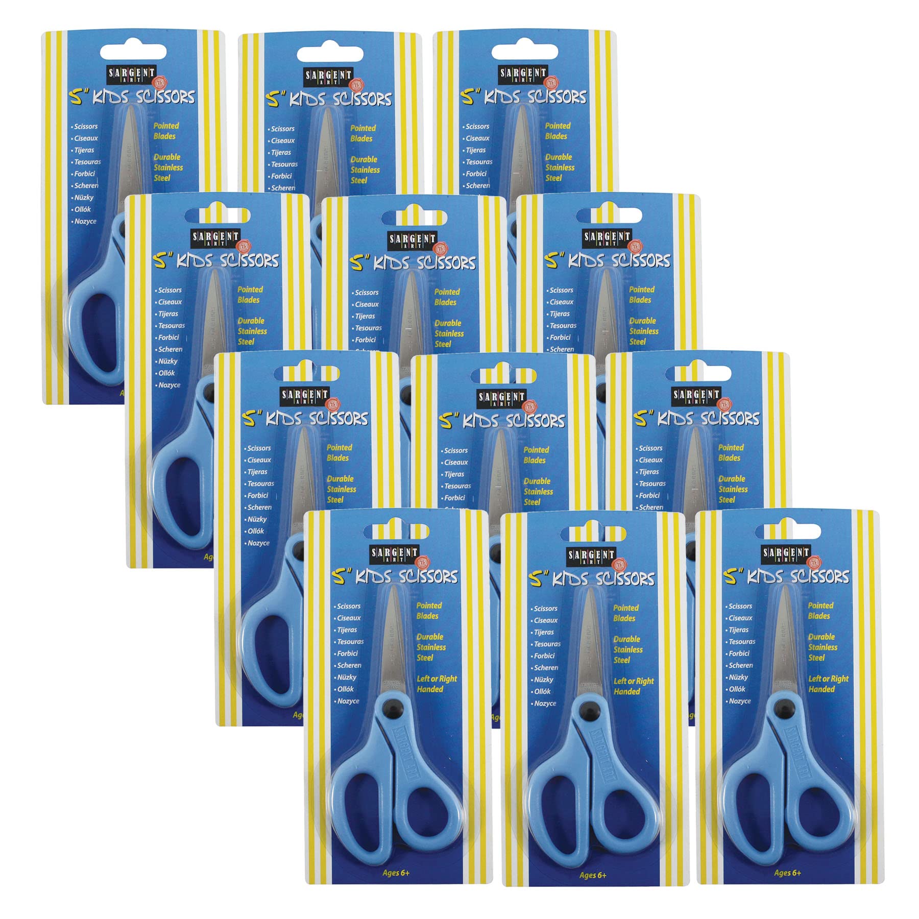 STUDENT SCISSORS 5IN POINTED 12/PK
