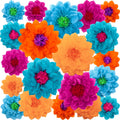 Gejoy 20 Pieces Mexican Paper Flower Tissue Day of The Dead Pom Poms 3D Paper Flower DIY Crafting for Halloween Thanksgiving Fie